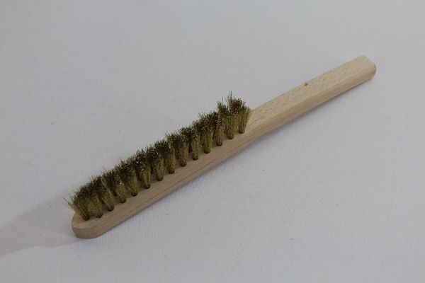 Drahtbürste 2-reihig, 29 cm, Messingdraht gewellt